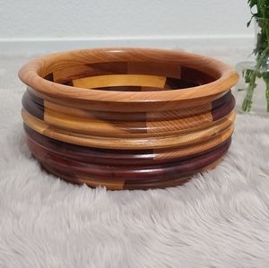 Vintage Handmade Ombre Wooden Bowl